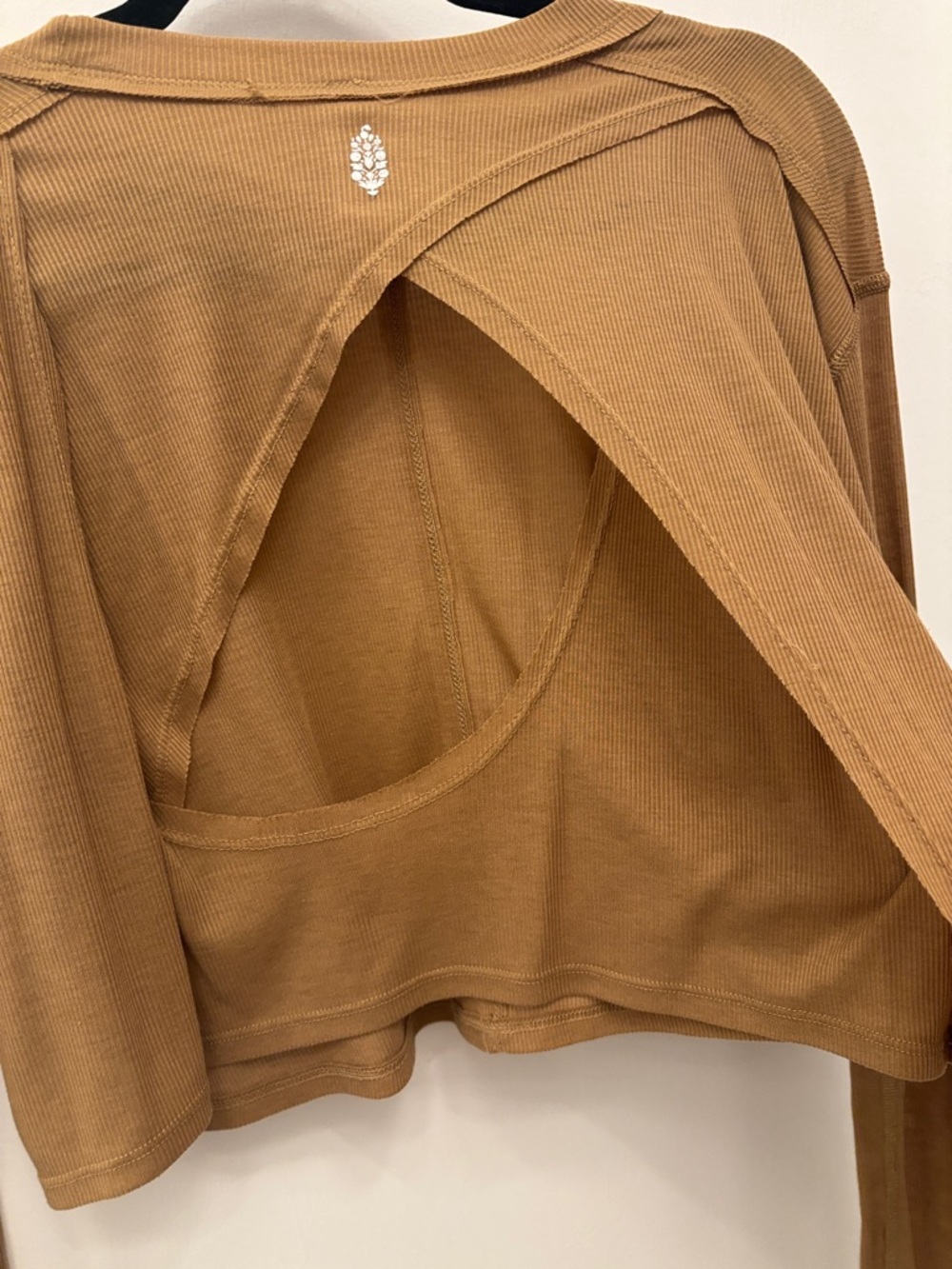 FP Movement by Free People Cropped Long-Sleeve Top in Camel - Picture 4 of 4